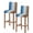 Blue, variant on Brown Ombre Bar Stool Covers Set of 2, Vintage Country Wooden Stretch Washable Bar Chair Covers with Backs, Removable Pub Counter Height Chair Cover for Kitchen Dining Room Cafe