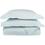 Superior 650 Thread Count Egyptian Cotton Duvet Cover Set, Light Blue, Full/ Queen