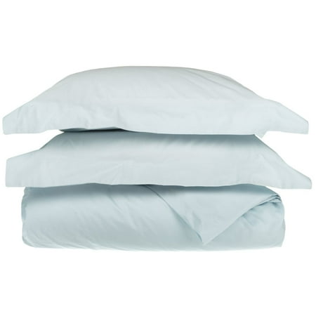 Superior 650 Thread Count Egyptian Cotton Duvet Cover Set, Light Blue, Full/ Queen