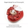 thumbnail image 2 of Stelle Girls Mary Jane Glitter Shoes Low Heel Princess Dress Shoes,Toddler Little Girls Crown Flower Girl Wedding Party Dress Pump Shoes,Red, 2 of 6