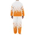 thumbnail image 4 of Dwelliawo Halloween Pjs Men Pants Set Silk Satin Pajamas Lounge Sets 2 Piece Fall Outfit Button Down Matching Sleepwear Saffron L, 4 of 4