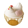 thumbnail image 4 of Cesta de huevo de pollo huevo contenedor titular de alambre de hierro portátil huevo de pollo titular encimera de recogida de huevos cesta para , Oro, 4 of 8