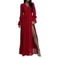 thumbnail image 4 of SAYOO Vestido de manga larga de cintura elástica SAYOO moda, 4 of 8