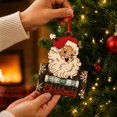 thumbnail image 3 of Santa Claus Wooden Cash Gift Holder with Snowflake Design, Christmas Tree Hanging Ornament for Holiday Gift Giving, Christmas Decoration, 3 of 4