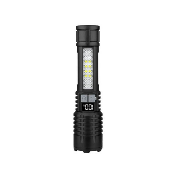 ZZwxWA Économies de Vacances Nouvelle Lampe de Poche Rechargeable avec Affichage Numérique, Lumière Forte, Poignée, Multifonctionnelle, Extérieure, Dédiée, Télescopique et à Mise au Point Variable
