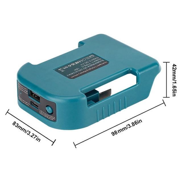 Adaptador Charger USB Rápido Compatible para Batería Milwaukee M18 18V Puerto de Salida Dual con Interfaz de Carga USB y Type-C