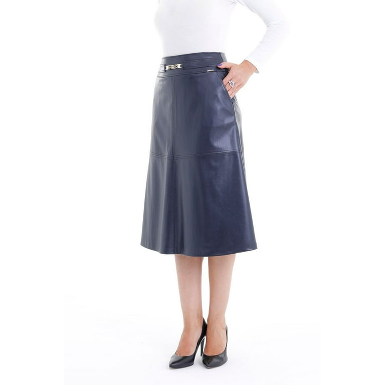 Navy blue vegan skirt hotsell