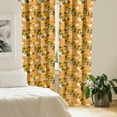 thumbnail image 2 of Ambesonne Hawaii Curtains, Orange Tones Spring Blossom, Pair of 28"x84", Marigold Army Green, 2 of 5