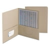 Smead Two-Pocket Folder Embossed Leather Grain Paper Gray 25/Box 87856
