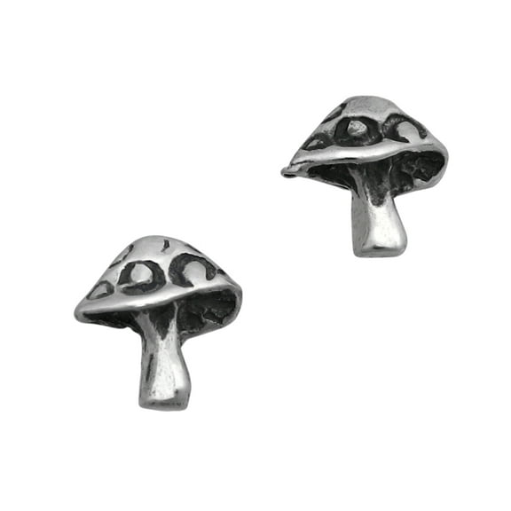 Sterling Silver Wild Mushroom Stud Post Earrings