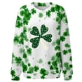 thumbnail image 4 of Plebaso Chandail en Molleton de la Saint-Patrick pour Femmes Imprimé Trèfle Col Rond Manches Longues Chandail P-5TG, 4 of 4
