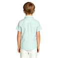 thumbnail image 2 of Striped Tshirts for Children Button Down Collared Shirts Short Sleeve Summer Casual Tops Loose Fit Fashion Versatile Top Green 100, 2 of 2
