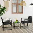 thumbnail image 3 of 3 Piece Patio Furniture Sets Wicker Patio Chairs Rattan Outdoor Bistro Set Outdoor Furniture for Backyard Porch Poolside Lawn,Black Cushion, 3 of 7