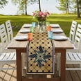 thumbnail image 4 of Table Runners 70 Inches Long Dress Scarves, Vintage Geometric Farmhouse Coffee/Dining/Kitchen Table Decor, Holiday Table Runner, Green Brown Abstract Plaid Checkered 13x70 Inch, 4 of 9