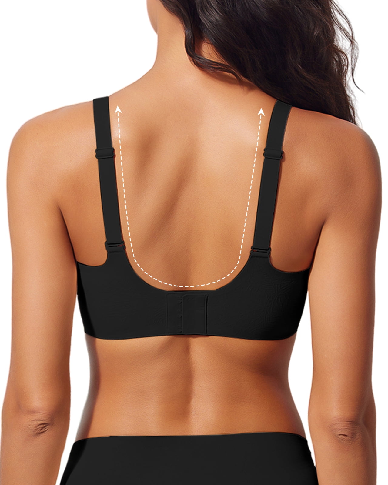 USEASY Seamless Bras for Women No Underwire Wireless Full Coverage Push Up Bralette Comfort Scalloped T-Shirt Bra