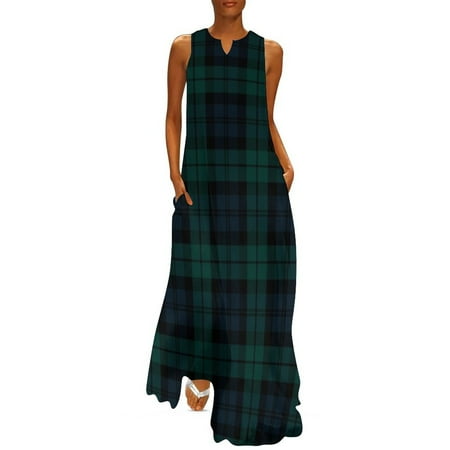 Black Watch Tartan Plaid pattern Long Dress women s luxury party dress Long dress ladies dresses for special occasions