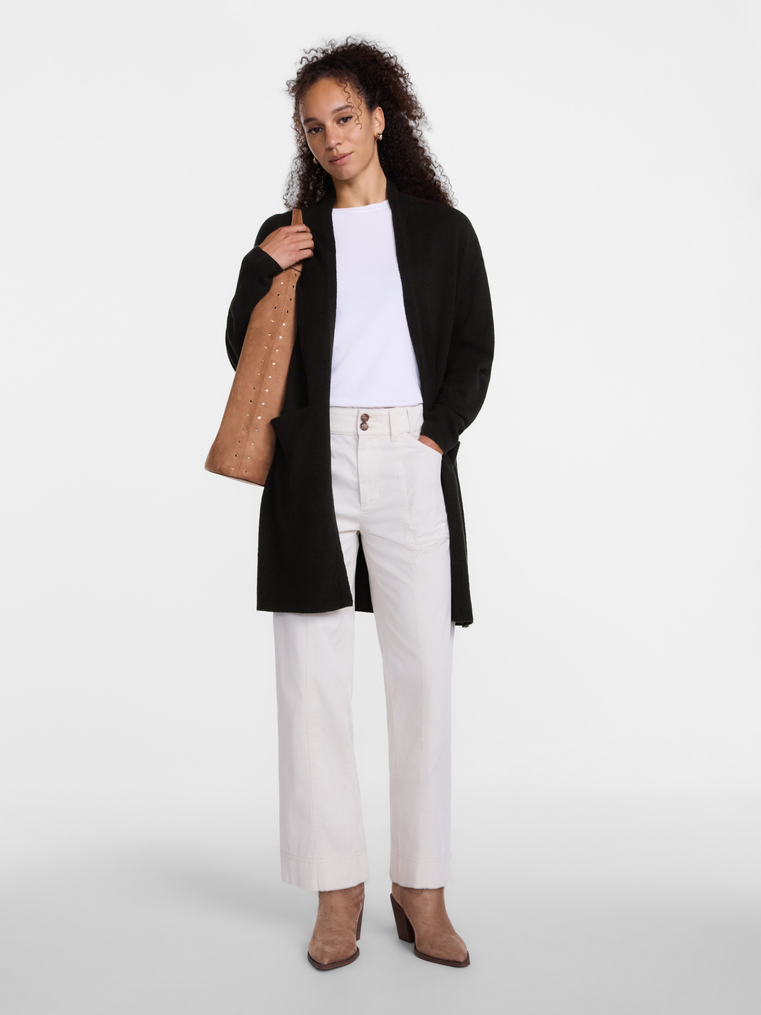 Scenario Women's Open Front Cardigan with Long Sleeves photo 3