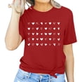 thumbnail image 1 of Meichang T-Shirts de la Saint-Valentin pour Femmes, Imprimé Cœur, Coupe Ample, Manches Courtes, Col Rond, Décontracté, Printemps, Cadeaux de Vacances, 1 of 4