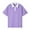 Purple, variant on T Shirts For Women Summer Lapel Button Off Shoulder Contrast Color Short Sleeve Shirt T Shirt Loose Top
