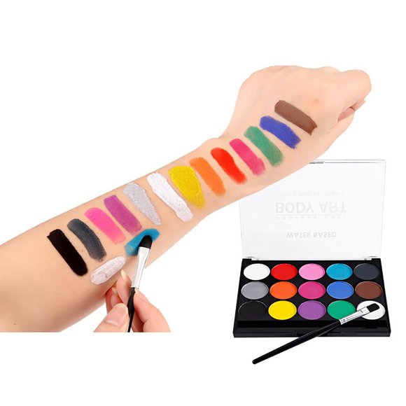 LPSSTORE Face Paint Kit with 15 Colors Party Face & Body Paint and masquerade