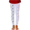 thumbnail image 2 of Jamsmile Toddler Girls Leggings Love Heart Print Casual Stretch Holiday Full Length Little Girls Soft Basic Stretchy Leggings, 2 of 5