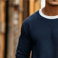 thumbnail image 6 of HOMADLES Mens Long Sleeve Shirts for Men Crewneck Casual Athletic Loose Fit Soft Stretch, Tee Shirts Navy M, 6 of 7