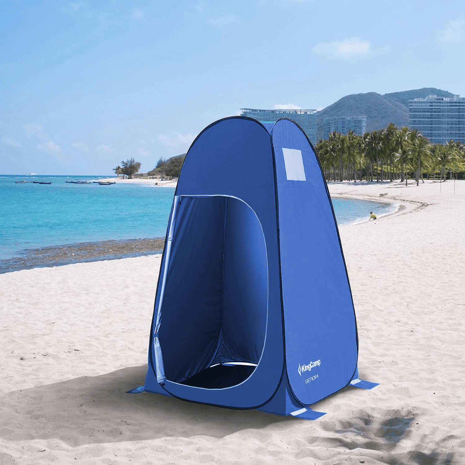 KingCamp Portable Shower Tents, Pop up Camping Privacy Tent, Outdoor Dressing Changing Room Easy Setup, Toilet Tent  for Beach, Camping, Hiking, Blue