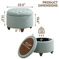 thumbnail image 5 of 24Inch Round Storage Ottoman with Tray, Modern Tufted Fabric Circle Coffee Table with Storage, Upholstered Ottoman with Removable Top for Living Room, Bedroom, Blue, 5 of 13