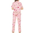 thumbnail image 2 of Flora Nikrooz Womens Printed Notch Collar Pajama Set, 2 Pieces, 2 of 3