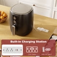 thumbnail image 4 of Awesofurni 54" Kitchen Island with Charging Station & Drop Leaf Tabletop, Modern White Island Table with 3 Drawers, Fixed Side Spice Rack & Towel Bar for Small Space & Coffee Bar, 4 of 8