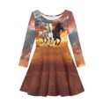 thumbnail image 4 of DISNIMO Horse Dress for Girls Long Sleeve Dress Kids Dress Girls 3-4 Dresses for Children Dress Clothes for Girls Crew Neck Dress Skater Girl Dress Kids Fall Dresses Photoshoot Dress Girls Dresses, 4 of 6