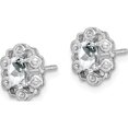 thumbnail image 2 of Sterling Silver Rhodium-Plated White Topaz & Diam. Earrings (9 X 7) Made In India qbe22apr, 2 of 5