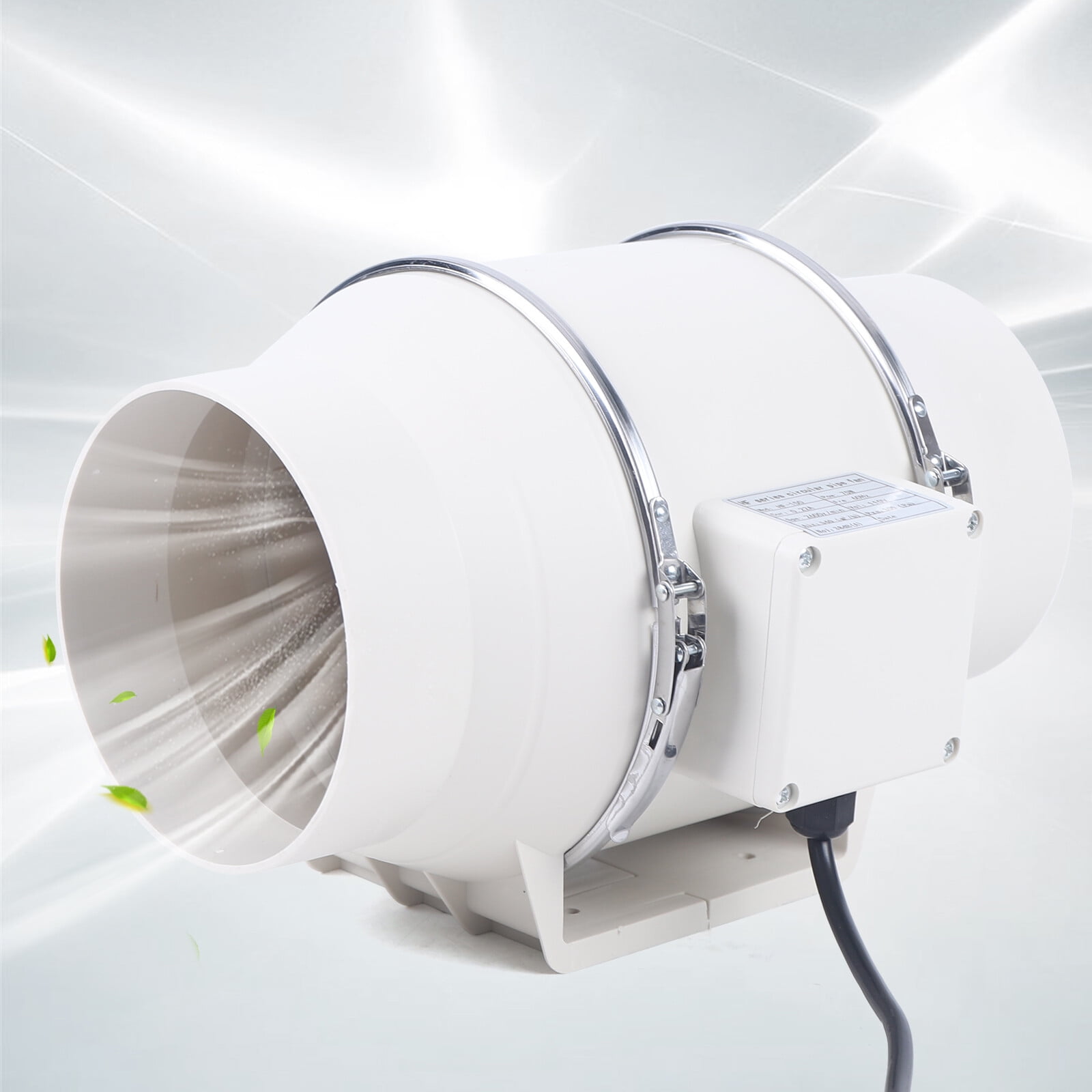 6 Inch 540m3/h White Inline Ventilation Fan Air Circulation Vent Exhaust Blower Fan 31*20