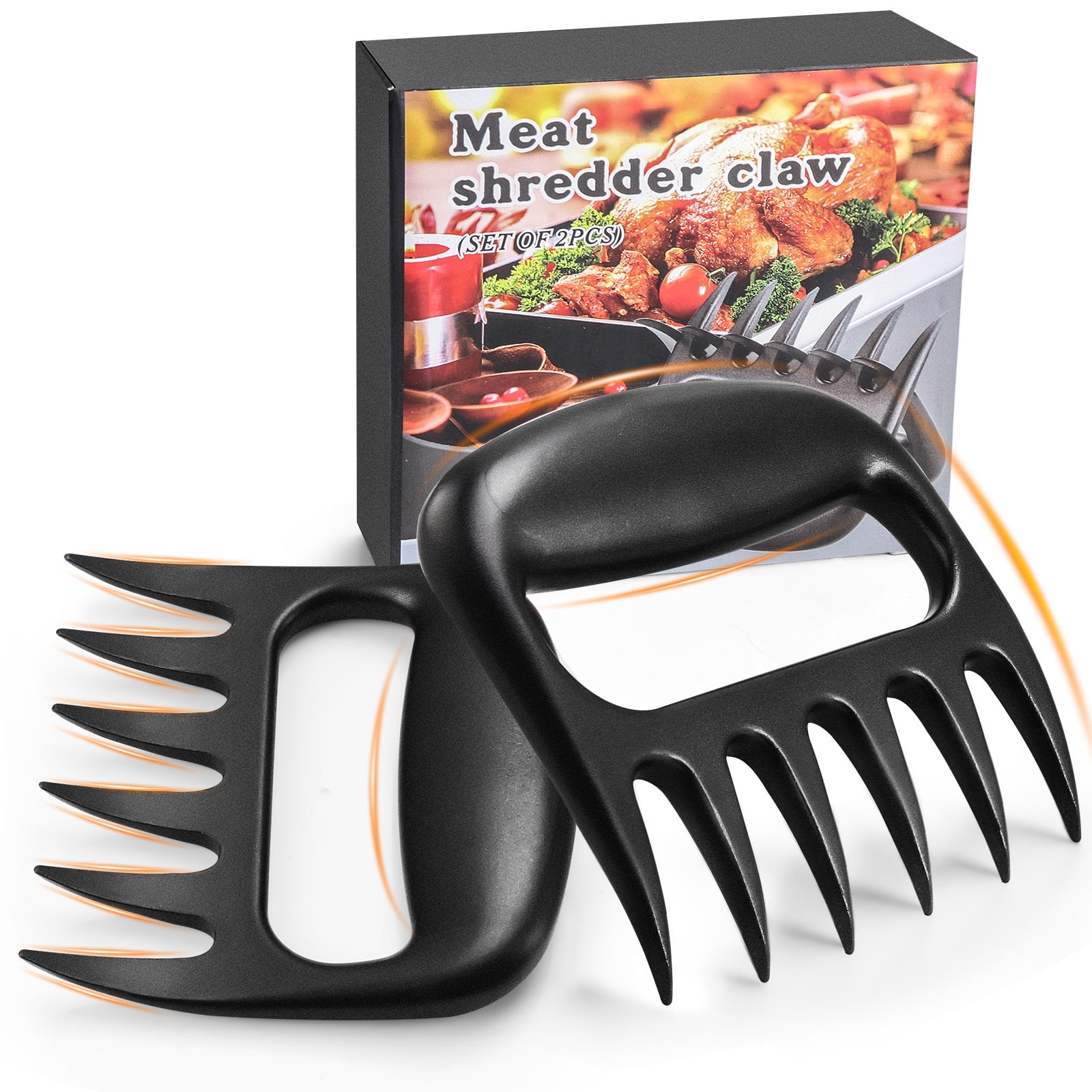 BBQ Bear Claws Meat Shredder,Kitchen Tools Metal Meat Claws-Easily Lift Handle Shred Cut Meats,Grilling Accessories Stainless Steel Meat Paws Separator For Shredding Pork Turkey Chicken Brisket Beef 