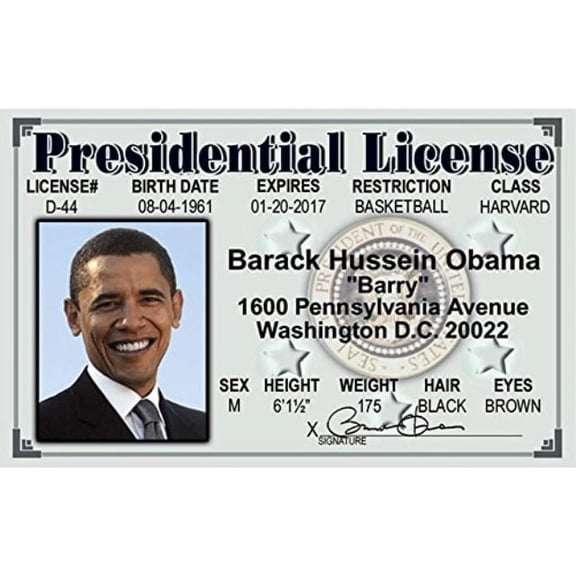 signs 4 fun npid44 barack obama's driver's license