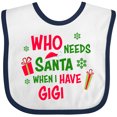 thumbnail image 3 of Inktastic Who Needs Santa when I Have Gigi Boys or Girls Baby Bib, 3 of 4