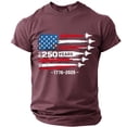 thumbnail image 2 of IYYVV 4th of July Shirts for Men USA Patriotic Tees Flag T-Shirts Fourth of July Short Sleeve Tops Wine XL, 2 of 4