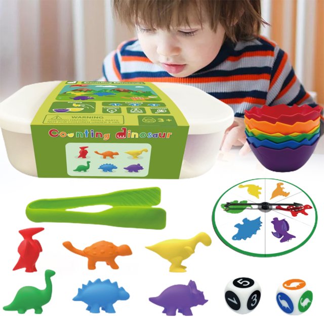 Juego De Juguetes De Peso De Dinosaurios Para Contar, Juego De Combinación De Arcoíris, Juguetes Educativos, Regalo Para Niños Vogacara FN006339-00
