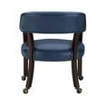 thumbnail image 4 of Pemberly Row Modern Navy Blue Faux Leather Arm Chair with Casters, 4 of 7