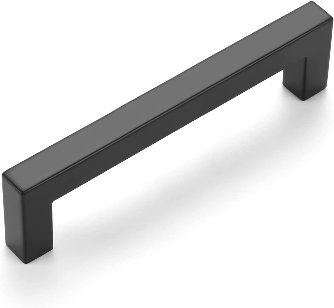 Zoizocp 5 Pack 5 Inch Matte Black Handles Black Drawer Pulls, Square Pulls