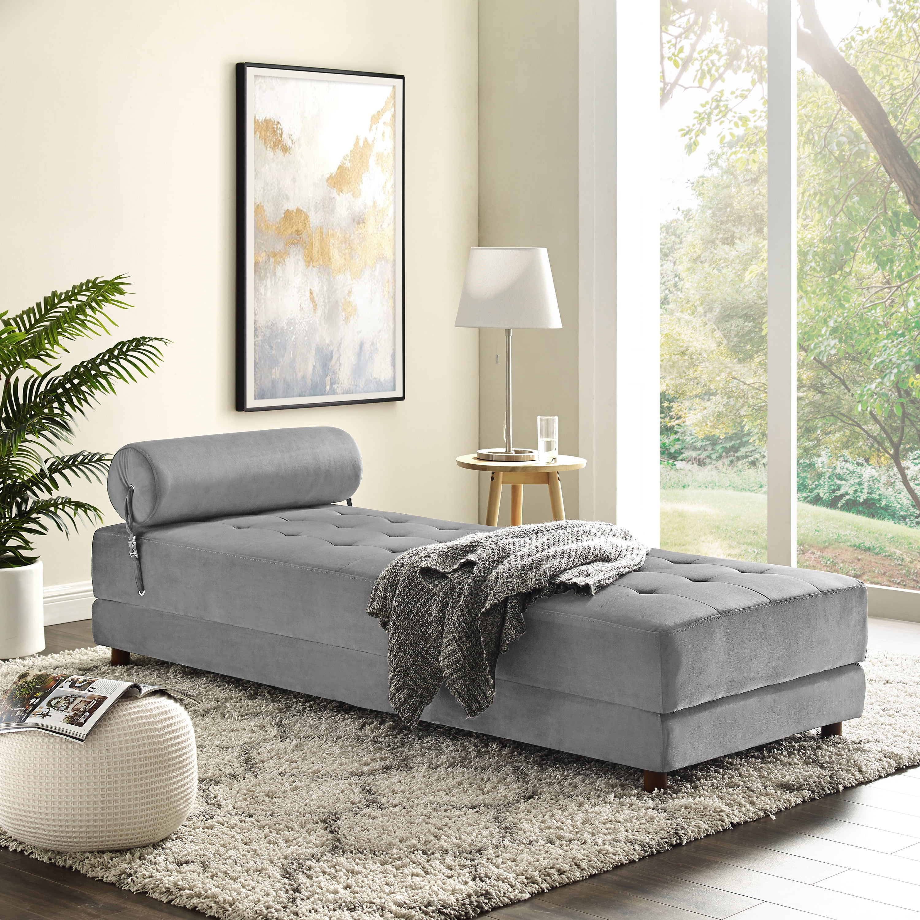 Art Leon Modern Folding Sleeper Sofa Bed Convertible Lounge Gray