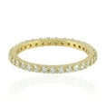 thumbnail image 3 of KIRAN FINE JEWEL CZ Diamond Eternity Ring Yellow Gold Plated 925 Sterling Silver Wedding Anniversary Band Ring Statement Jewelry Gift For Her, 3 of 5