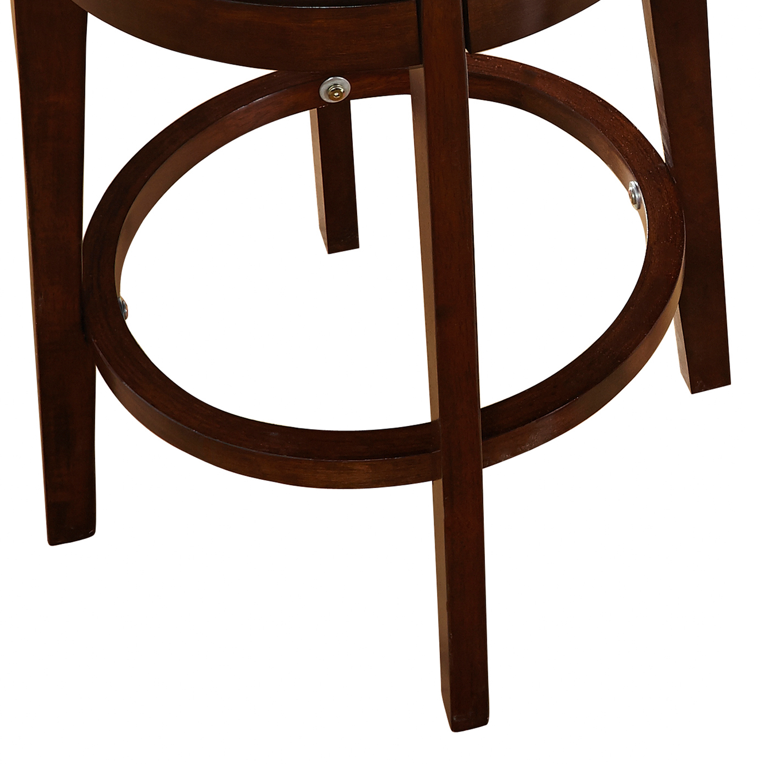 TMS Avenue 24" Round Indoor Swivel Counter Stool, Rich Brown/Red Faux Leather