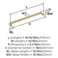 thumbnail image 5 of Amerock Balata 18 inch (457mm) Center-to-Center Champagne Bronze Appliance Pull, 5 of 6