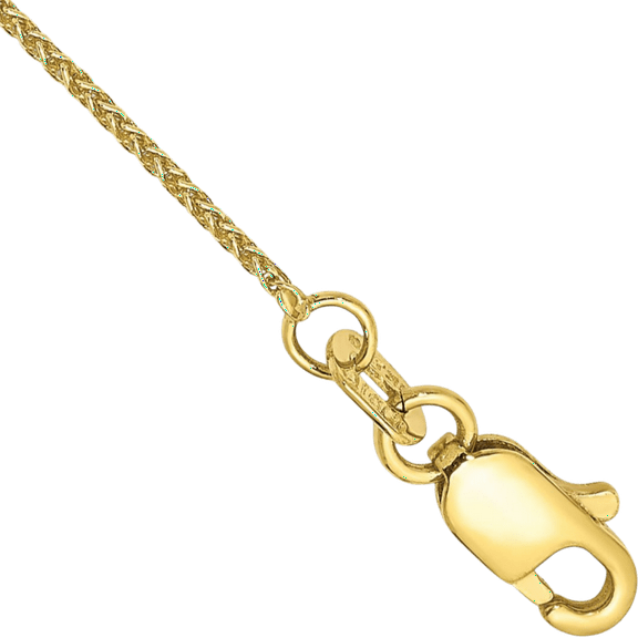 10K Solid Yellow Gold 0.85mm Spiga Wheat Link Chain Anklet Summer Beach Foot Ankle Bracelet