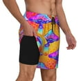 thumbnail image 3 of Balery Magic Mushrooms Mens Swim Trunks Swim Shorts for Men Quick Dry Inseam Beach Shorts with Compression Liner Pocket-Small, 3 of 9