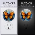 thumbnail image 3 of HemaKayy 2 Pack Round Automatic Sensor Dusk-to-Dawn LED Night Lights | Warm Sweet Wall Night Light for Home | Energy-Saving Dusk-to-Dawn Nightlight - Orange Butterfly Blue Ink, 3 of 8