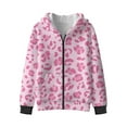thumbnail image 4 of Uorisanigo Girls Boys Hoodie Hooded Sweatshirt Comfortable Zip Up Pink Cheetah Leopard Print Hoody Jacket Long Sleeve Sweatshirts Jacket Shirts Warm Shirt Fall Winter Outwear, 4 of 8