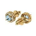 thumbnail image 2 of Clara Pucci 1.24Ct Natural Aquamarine Round Cut VVS1 Screw Back Stud 14k Solid hypoallergenic Gold Designer Earrings For March, 2 of 7