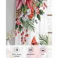 thumbnail image 6 of Cardinal Bird Sheer Curtains 84 Inch Length 2 Panels Set for Living Room/Bedroom, Winter Poinsettia Berry Pine Cones Floral Kitchen Curtains Grommet Semi-Sheer Curtains Window Treatments 42"x84"x2, 6 of 7